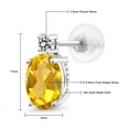 thumbnail image 5 of Gem Stone King 14k White Gold Yellow Citrine and White Diamond Earrings for Women (2.73Cttw, GemstoneNovember Birthstone, Oval 8X6MM, Round 2.5MM), 5 of 5