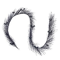 Celebrations 9096084 9 ft. LED Prelit Black Twig Garland, Purple - 50 Count - Pack of 6