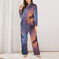 thumbnail image 6 of Salouo Watercolor Sky Dragon Pattern Women's Pajamas Set Long Sleeve Button Down Sleepwear Soft Pj Lounge Sets for women 2 Piece Pjs Set with Long Pants -Medium, 6 of 8