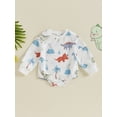 thumbnail image 2 of Suealasg Newborn Baby Boys Clothes Long Sleeve Dinosaur Print Romper Bodysuit Jumpsuits 3 6 12 18 Months Infant Girls Spring Fall Playsuit, 2 of 8