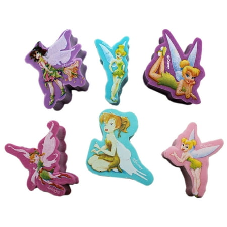 Tinkerbell Erasers - Disney's Tinker Bell and Friends Assorted Eraser Set (6pc)
