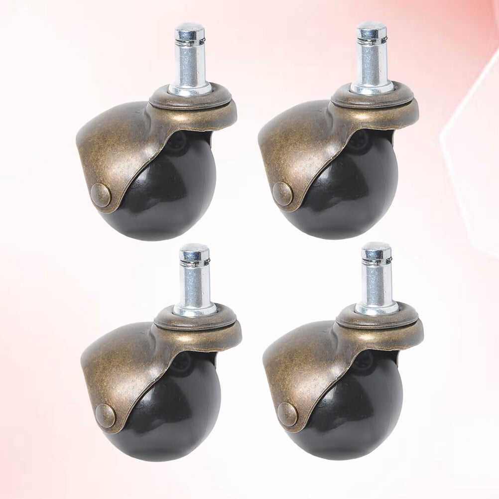 FELTECHELECTR 4Pcs Antique Bronze Chair Caster Wheels for Furniture with Quiet Swivel Action