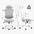 thumbnail image 2 of CONCETTA Office Computer Desk Chair, Ergonomic High-Back Mesh Chairs with Wheels and Adjustable Headrests, Gray, 2 of 6