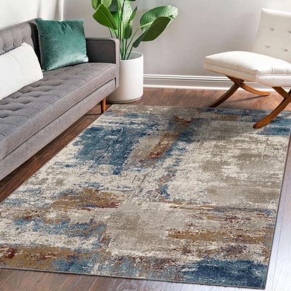 Luxe Weavers Modern Multicolor 8x10 Abstract Area Rug, Stain-Resistant Carpet