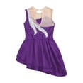 thumbnail image 5 of renvena Kids Girls Roller Figure Ice Skating Dress Sleeveless Mesh Splice Glitter Rhinestone Performance Costume Purple 12, 5 of 7