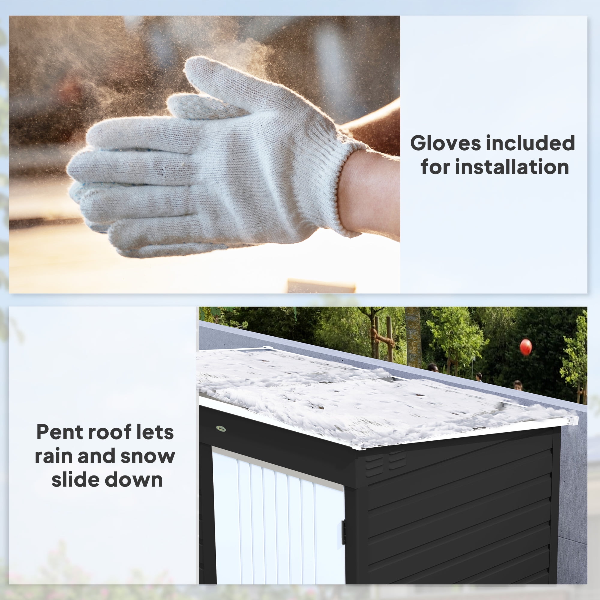 Outsunny 6' x 4' Garden Storage Shed, Outdoor Metal Tool Shed with Lockable Door and Gloves for Backyard Garden Patio Lawn, Dark Gray