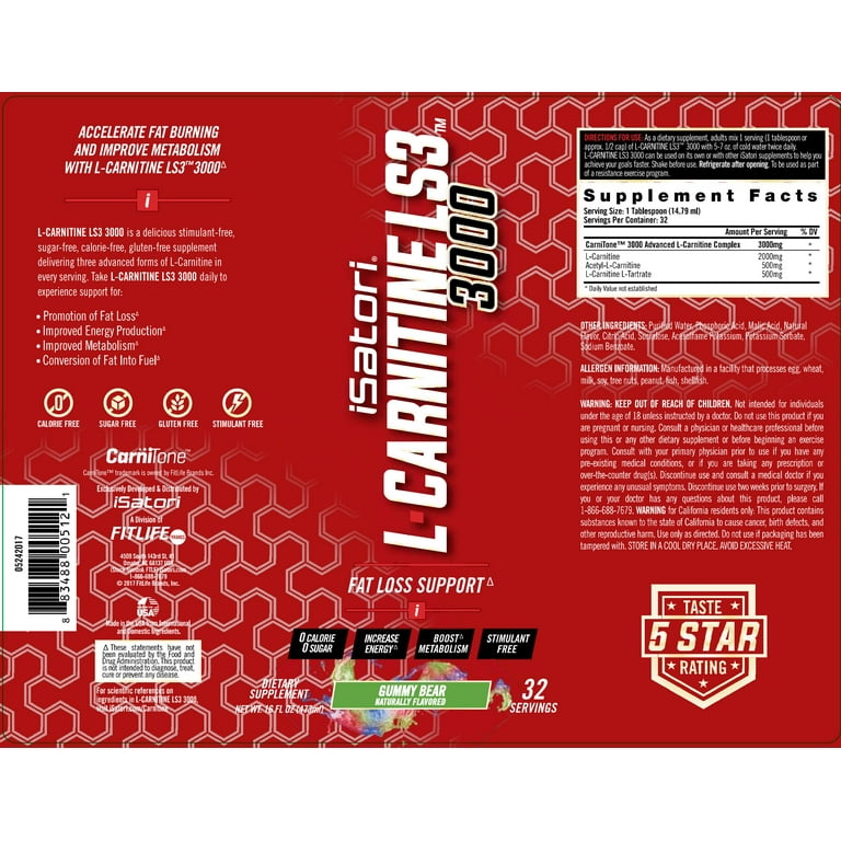 l carnitine 3000 gummy bear Liquid Carnitine 3000mg Plus
