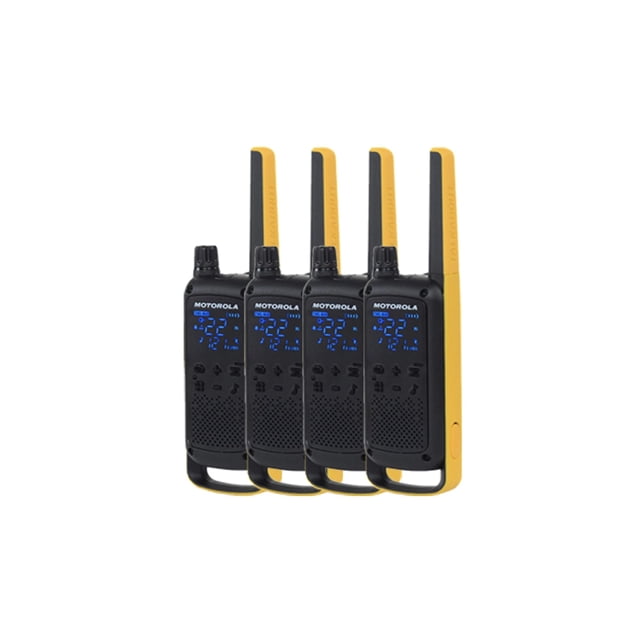 Radio bidireccional Motorola Talkabout T470, paquete de 4 unidades, negro/amarillo