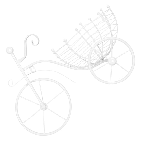 ifundom White Wall-Mounted Bike Planter - 1Pc Sturdy Decorative Plant Container and Home Storage Basket