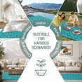 thumbnail image 6 of Teal Morocco Outdoor Rug 5x7 Ft - Reversible Patio Rug Outdoor Camping Rugs, Geometric Leaf Diamond Lattice Abstract Washable Indoor Outdoor Area Rugs, Non-Slip Outdoor Carpet Runner for Deck/Porch, 6 of 8