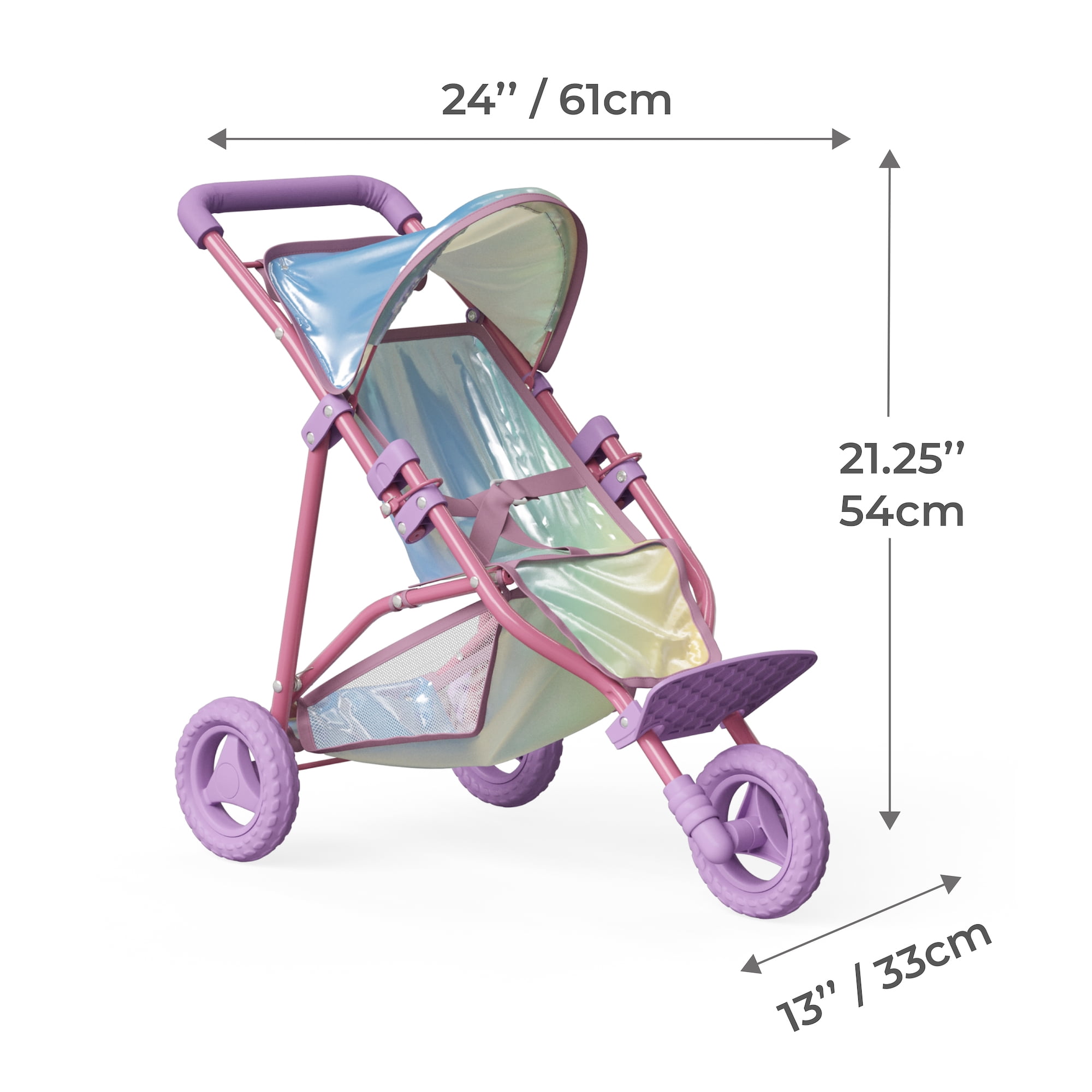 Olivia's Little World Baby Doll Jogging Stroller Buggy Iridescent Color OL-00016