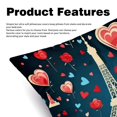 thumbnail image 2 of Eiffel Tower Luxurious Velvet Throw Covers Pillow Inserts - Set of 2 Throw Pillows with Unique Patterns - 16x16, 18x18, 20x20 Inches for Home Decor and Gifts, 2 of 6