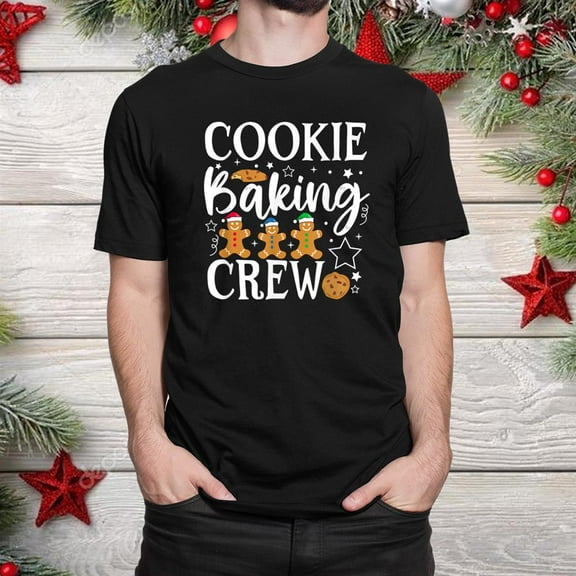 Cookie Baking Crew Christmas Graphic Print Unisex T-Shirt Family up to 5XL