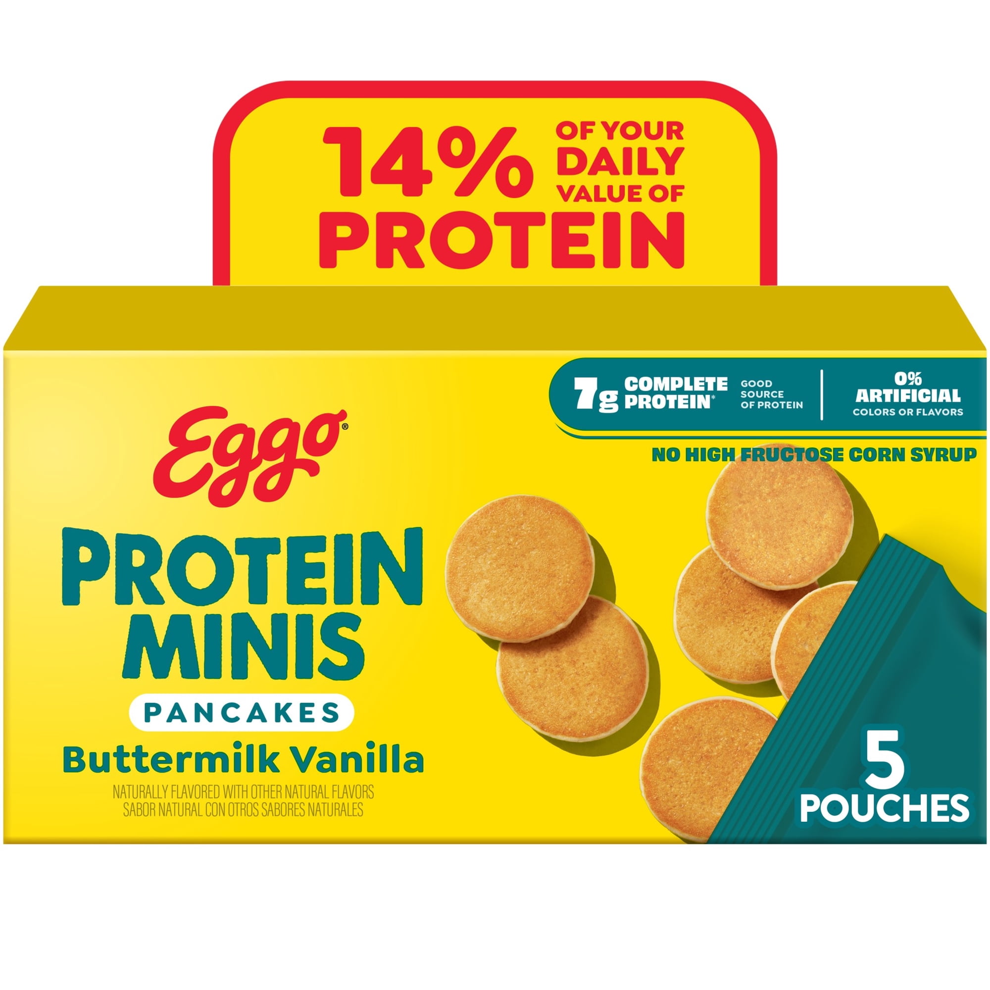 Eggo Protein Minis Buttermilk Vanilla Pancakes, Breakfast Food, 8.4 oz, 5 Count (Frozen)