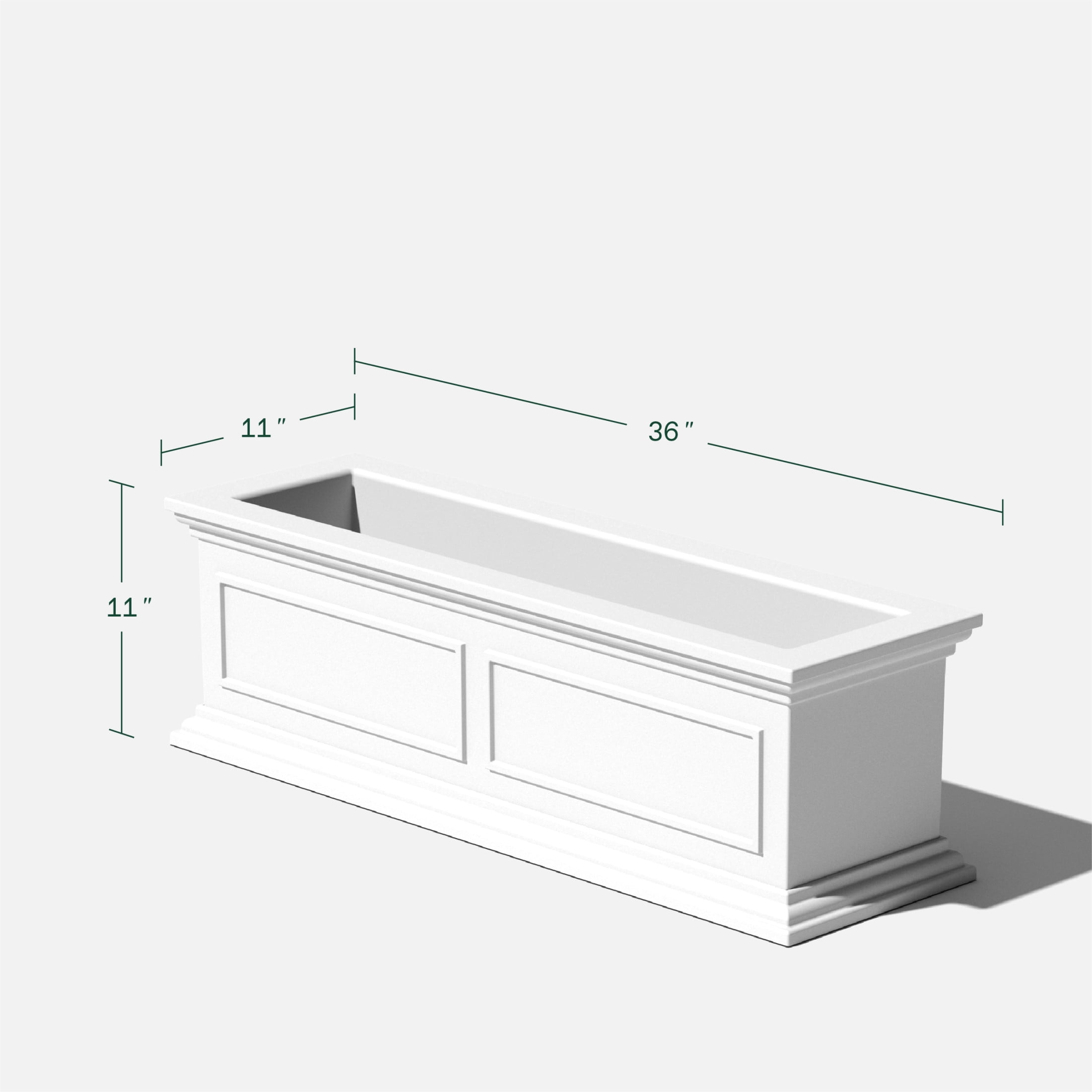Veradek Brixton Window Box 36" Plastic Planter 2-Pack White