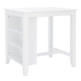 thumbnail image 1 of Linon Nico Wood Counter Height Wood Space Saving Table 3 Shelves in White Paint, 1 of 10