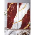 thumbnail image 3 of Red Marble Sheer Curtains 84 Inch Length 2 Panels Set, Luxury Gold White Abstract Cracks Artwork Voile Window Treatment Rod Pocket Curtains Sheers Drapes for Bedroom/Living Room/Kitchen 52"x84"x2, 3 of 7