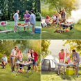 thumbnail image 3 of Square Camping Table, Portable Outdoor Table with Adjustable Height, Lightweight MDF, and Carry Handle for Camping & Picnics (60CM), 3 of 7