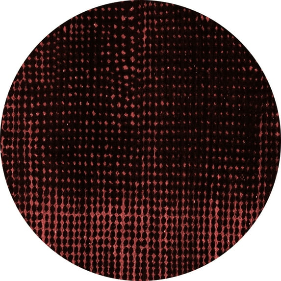 Ahgly Company Indoor Round Abstract Red Modern Area Rugs, 4' Round