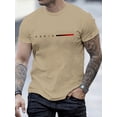 thumbnail image 4 of Men's 100% cotton summer loose PARIS Creative Letter print casual slim fit round neck short sleeved T-shirt top, 4 of 9