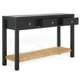 thumbnail image 5 of Safavieh Berlynne Wood and Banana Stem Shelf Console Table in Black / Natural, 5 of 13