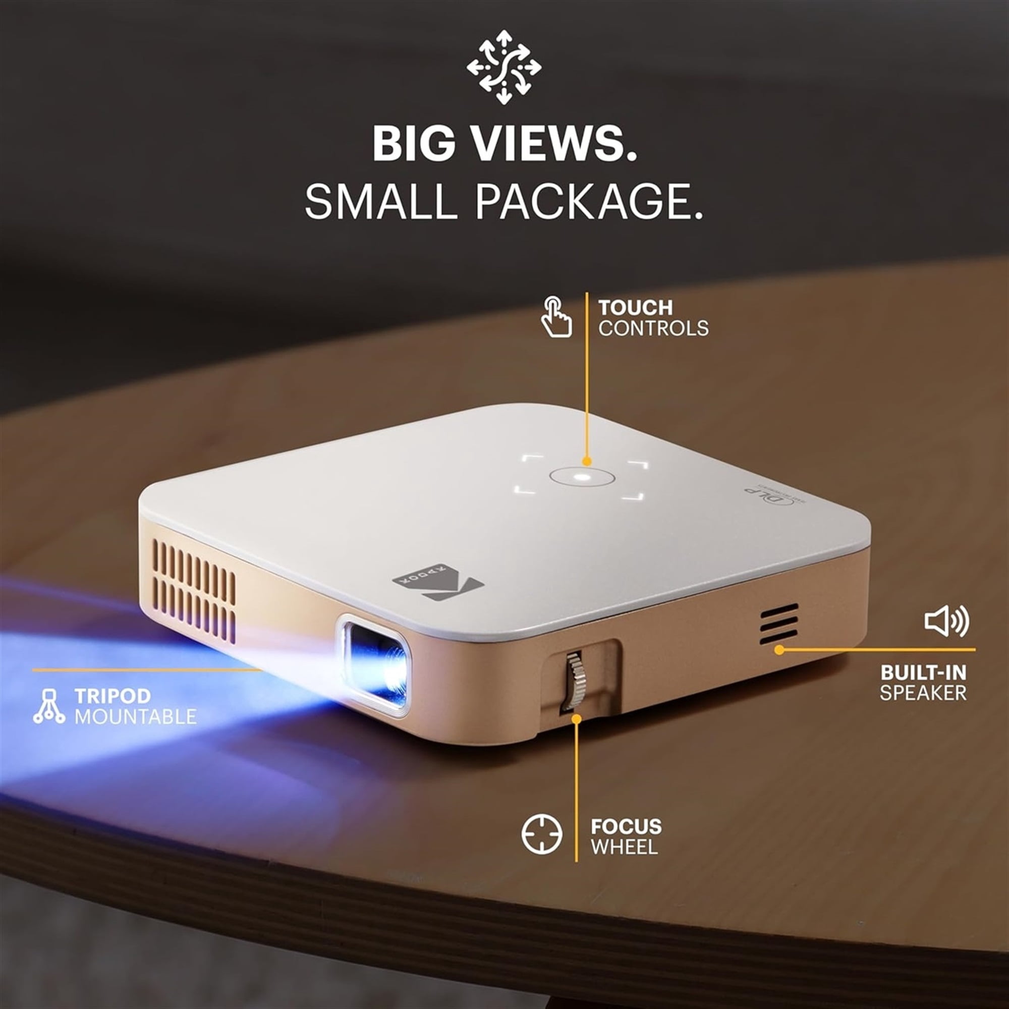 Kodak Luma 350 Smart Projector, Portable Pico Projector with Carrying Case & Remote