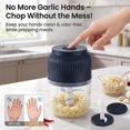 thumbnail image 2 of Electric Garlic Crusher, 250ml Mini Electric Food Chopper, Portable Mini Food Processor, Wireless Electric Garlic Chopper for Ginger, Chili, Fruit, Meat, 2 of 7
