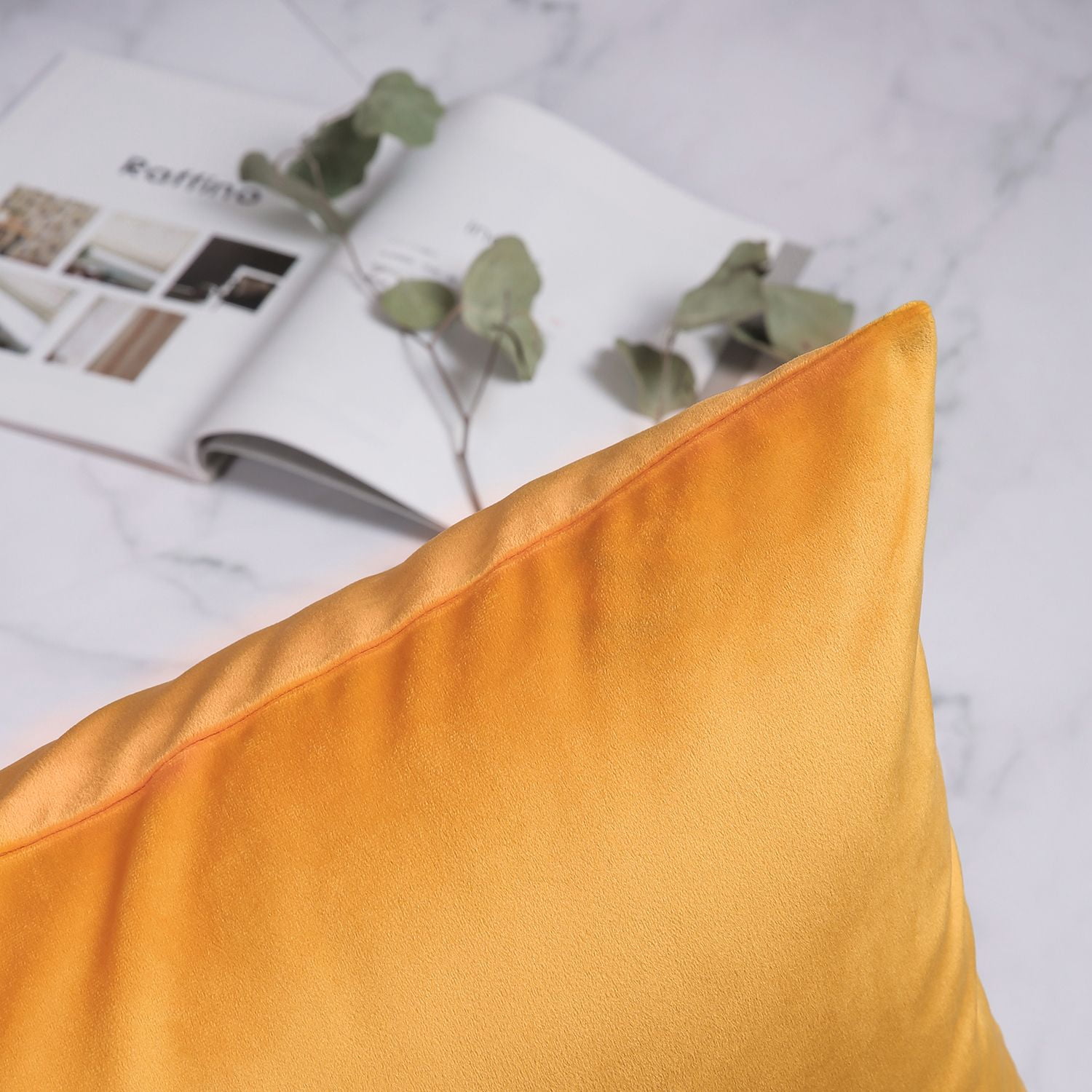 Phantoscope Silky Velvet Decorative Throw Pillow, 20 x 20 in, Orange, 1 Pack