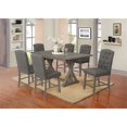 thumbnail image 2 of Ensemble de Salle à Manger en Bois Rustique 7pc avec Table et Chaises en Lin Gris, 2 of 5