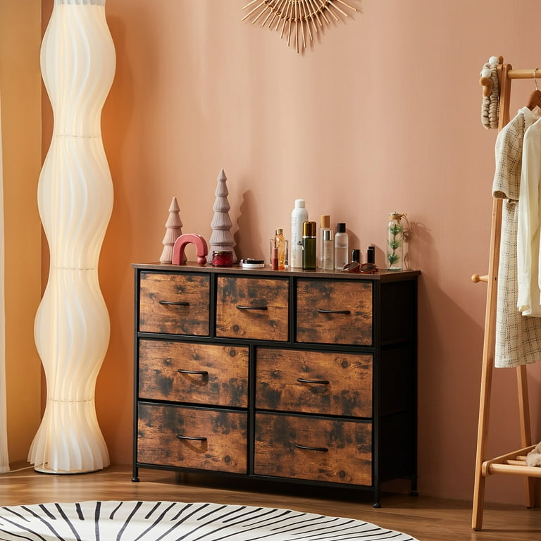 Gianna Chest of Drawers with 7 Fabric Drawers, Drawer Cabinet