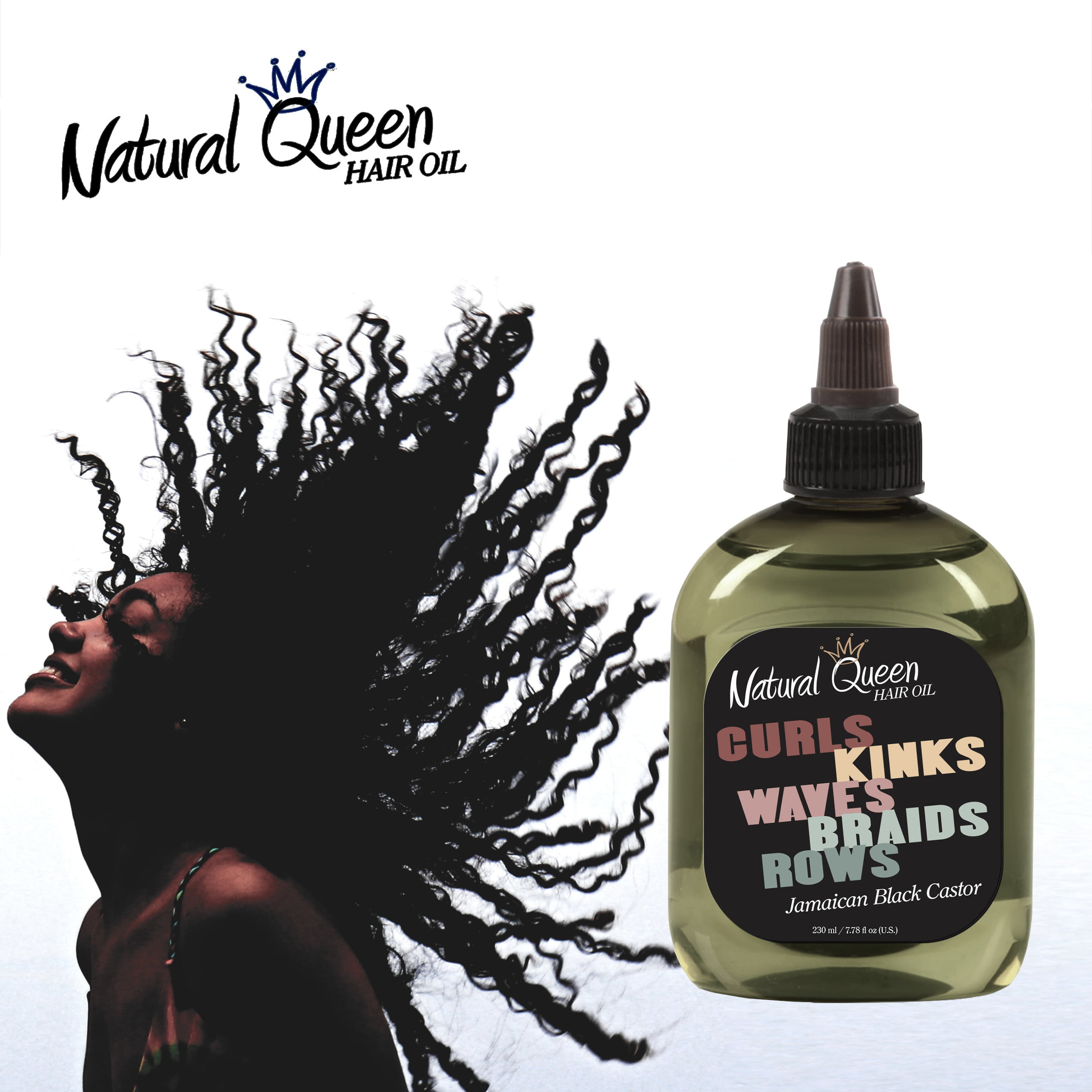 Natural Queen Curls, Kinks, Waves, Braids, Rows - Jamaican Black Castor Hair  Oil  oz. 