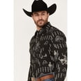 thumbnail image 2 of Rock & Roll Denim Men's And Panhandle Vintage 46 Print Long Sleeve Snap Shirt Black Small, 2 of 4