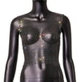 thumbnail image 1 of Top corto de malla Macarena Mujer Cuello en V Negro, 1 of 7