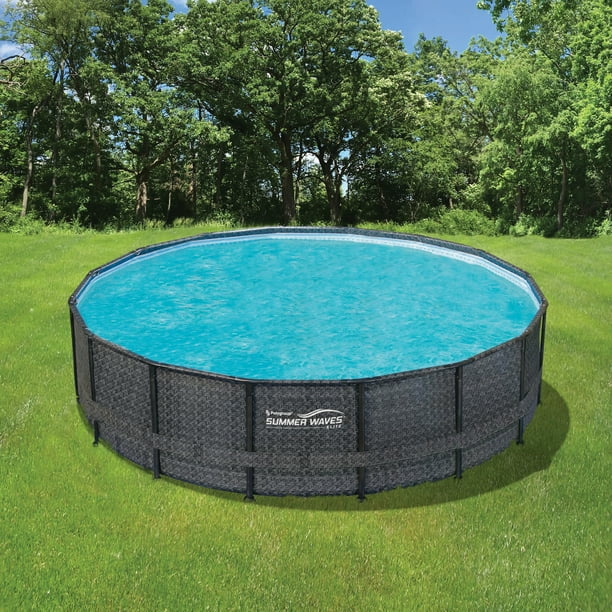 Summer Waves Elite Dark Wicker Metal Frame Pool Package - Walmart.com