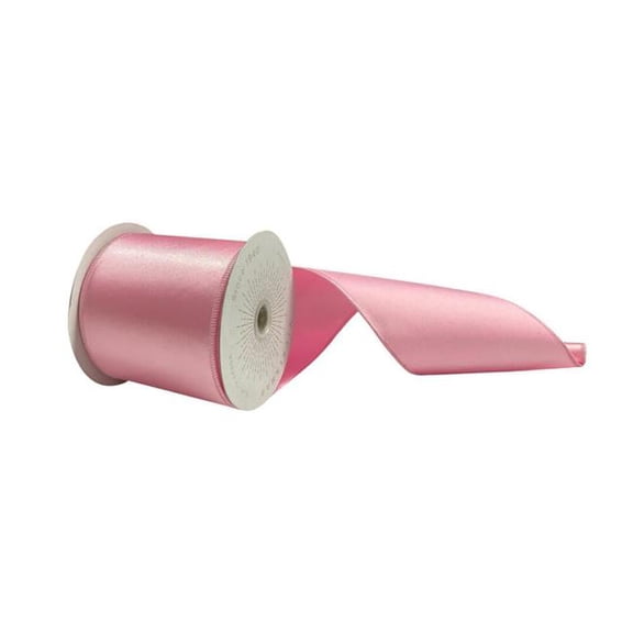 Vickerman QTX241179 4 in. x 10 Yards Pink Satin Ribbon