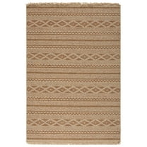 SAFAVIEH Wicker Juan Geometric Indoor/Outdoor Area Rug, Natural/Brown, 4' x 6'