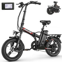 Gocio Peak 750W Electric Bike, 16" x 3.0 One-Piece Fat Tire Foldable Electric Bicycle for Adults Women, 48V 374.4Wh Removable Battery Ebikes, 20MPH Commuter E Bike for Teenager UL2849 Certified