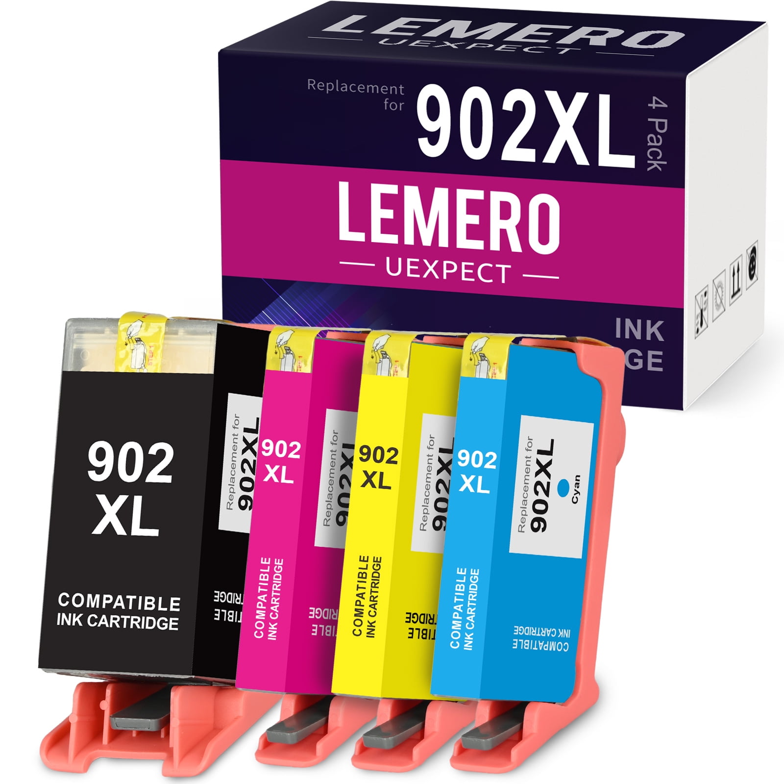 902XL Ink Cartridges Replacement for HP 902 XL 902XL Combo Pack for