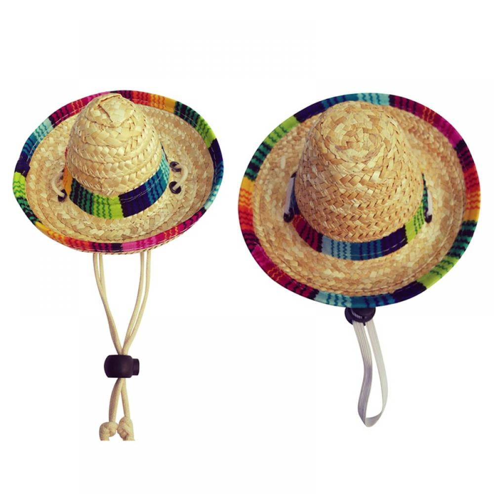 Dog Sombrero Hat Pet Adjustable Sun Hat 
