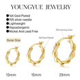 thumbnail image 3 of YEUOYEA 3 Pairs Small Gold Hoop Earrings Set for Women, 14K Gold Plated Hypoallergenic Huggie Hoops, Jewelry Gift, 3 of 7