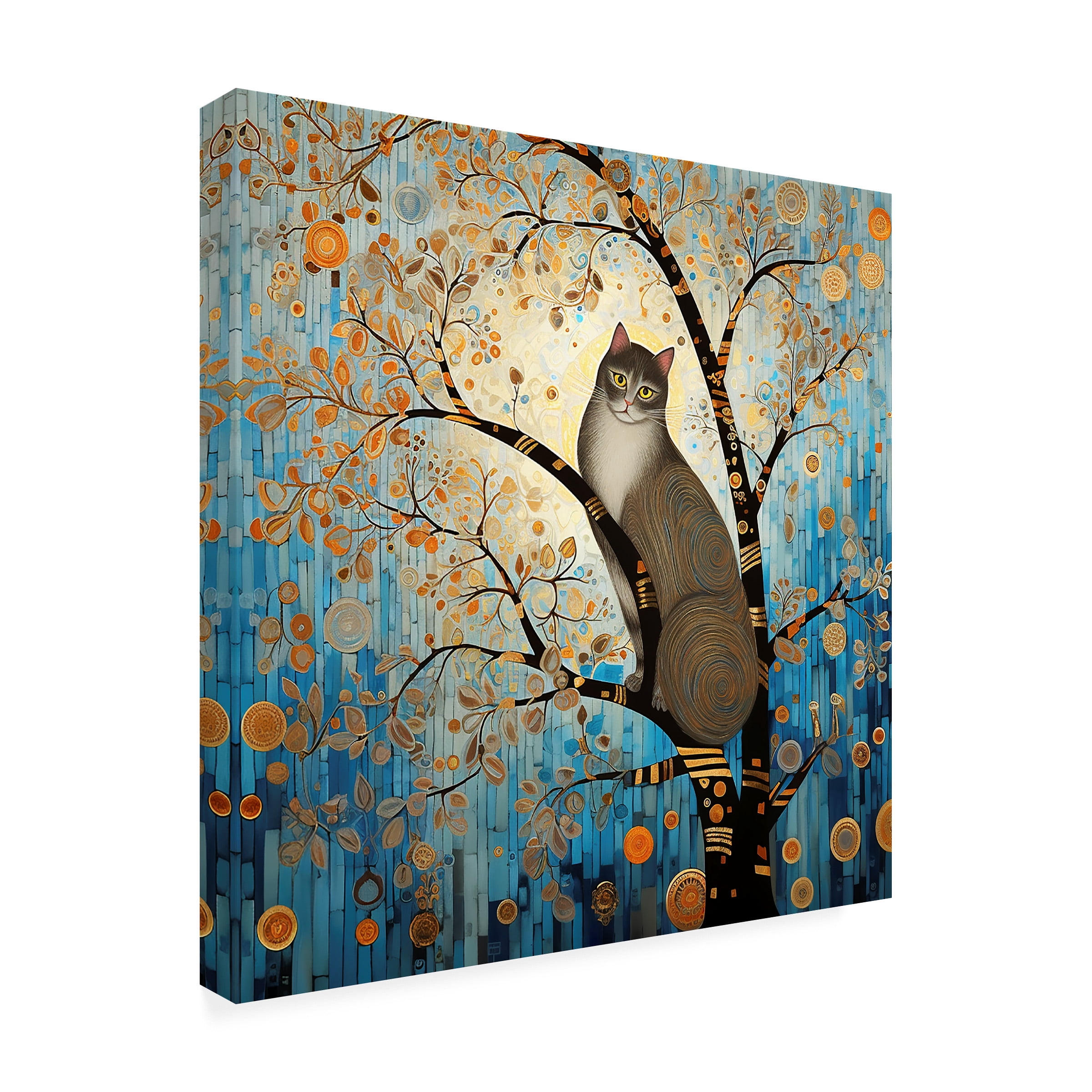 Canvas Wall Art - Ray Heere 'Art Deco Cat 7' Wall Art for Living Room, Bedroom, or Office DÃ©cor by Trademark Fine Art - 24 x 24 Inches