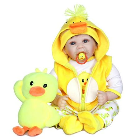 Winado 22" Reborn Baby Doll,Cloth Body & Silicone Limbs,Yellow Duck