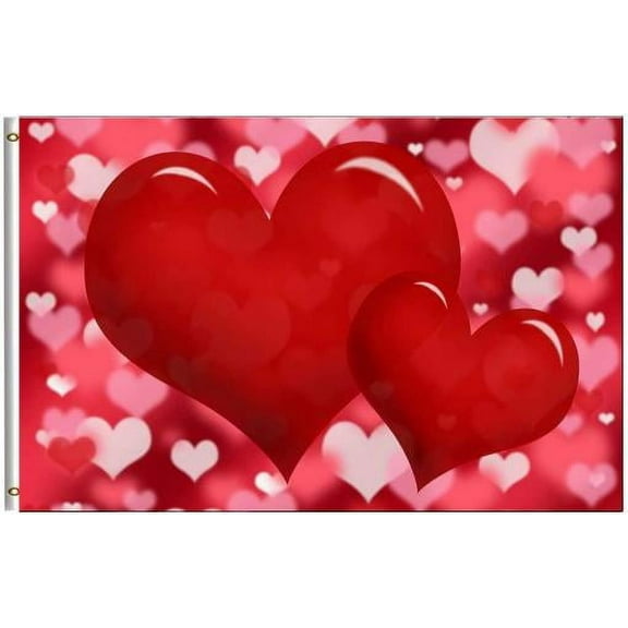 Double Valentines 3'x5' Flag ROUGH TEX® 100D