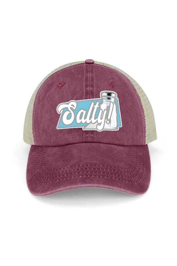 Salty Wine Red Hat Adjustable Funny Fashion Unisex Baseball Cap for Men Women