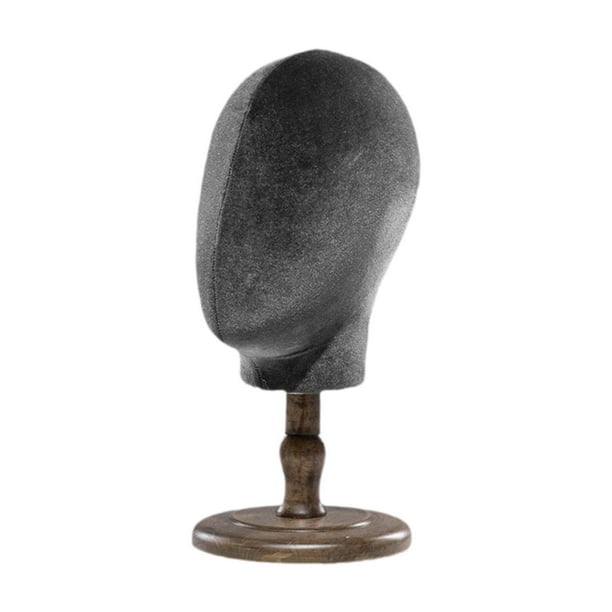 Cabeza de maniquí con soporte para pelucas, portátil, profesional, para peluqueros, multifunción Marrón