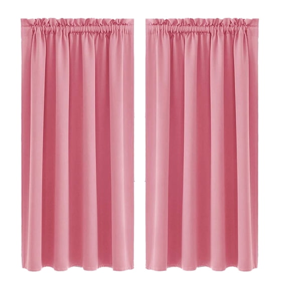 Room Darkening Curtains, Farmhouse Small Window Drapes Rod Pocket Energy Efficient Privacy Shades for Nursery Girls Room Classroom, W41.7 x L53.9 inches, 2 Panels Set