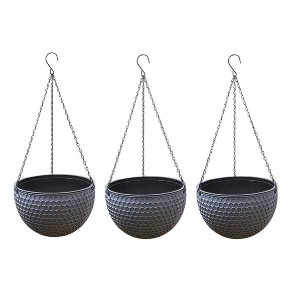 Maceta colgante Advancent 3 piezas gris