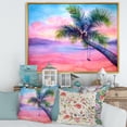 thumbnail image 2 of Designart 'Vivid Sunset Landscape With Swing and Palm' Nautical & Coastal Framed Canvas Wall Art Print, 2 of 5