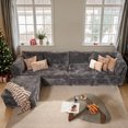 thumbnail image 3 of Vcatnet 130.7" Modular Sectional Sofa, 4-Seater L Shaped Modern Minimalist Cloud Couch with Deep Seat for Living Room, Corduroy, Gray, 3 of 12