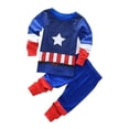 thumbnail image 1 of Conjunto de pijamas de manga larga para niños y niñas, ropa de dormir de dibujos animados de superhéroes, 2-7T, 2022, 1 of 4